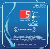 A blue and white graphic with the words " ideal 2 5 0 0 daily water system ".