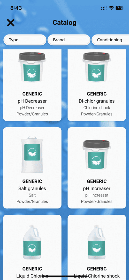 A series of different types of granules.
